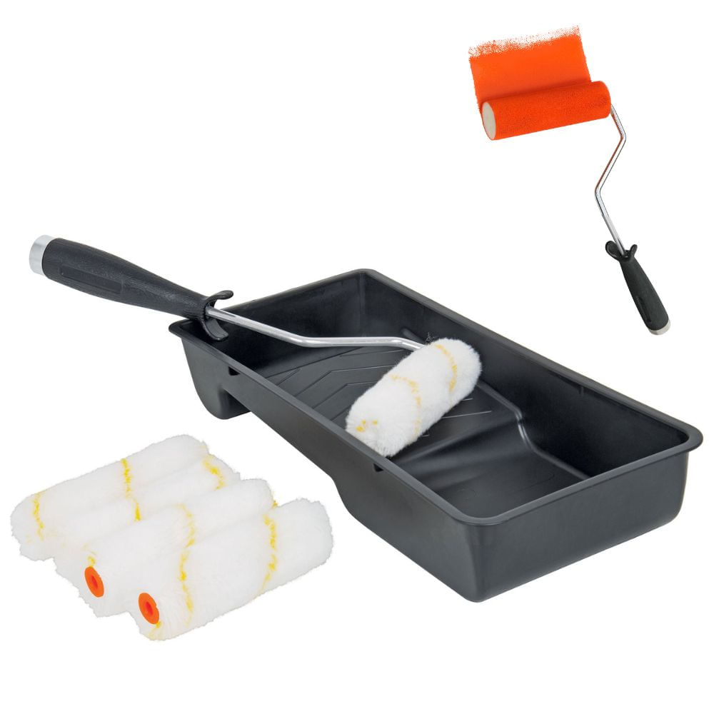 Kit rodillo para pintar, 4"P, 5 rodillos 1 maneral y 1 bandeja, Truper