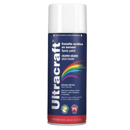 Pintura spray color BLANCO BRILLANTE ULTRA ultracaft