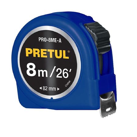 Wincha cinta métrica flexómetro azul 8 m cinta 25 mm, Pretul