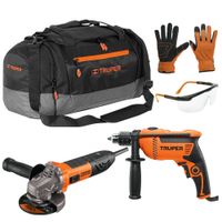 Taladro percutor 600w + amoladora ERGO PRO 850w + maleta,TRUPER