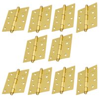 Bisagra cuadrada 4"" pulgadas acero latonado, Hermex, Pack 10 piezas