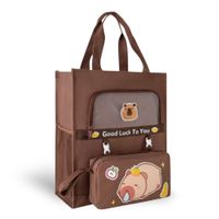 Bolso Tote Bag y Cartuchera Capibara - Marrón