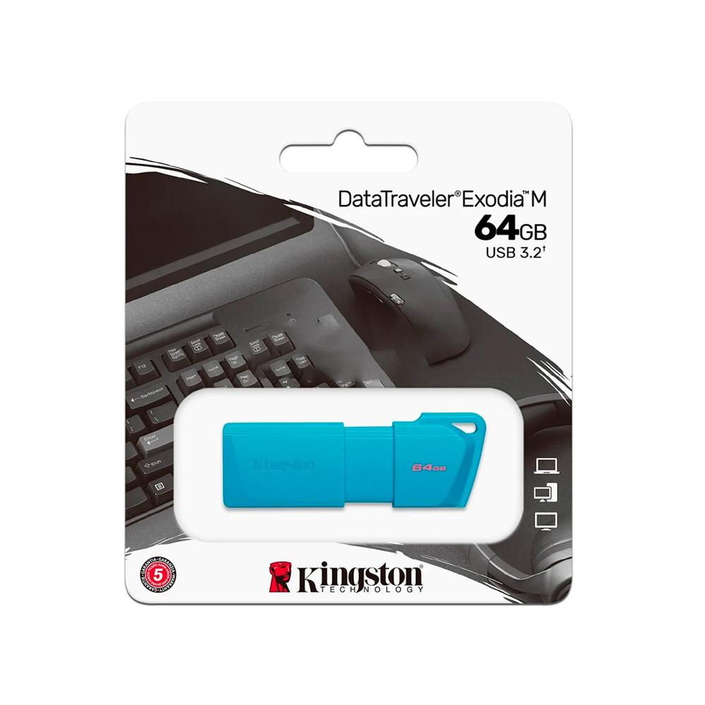 Memoria Usb 64gb Kingston 3.2 Exodia Neon Blue KC-U2L64-7LB