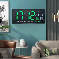 Reloj de Pared LED con calendario fecha y Temperatura
