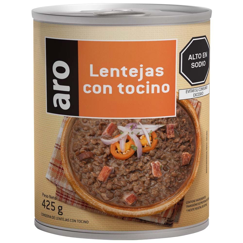 Conserva de Lenteja Tocino ARO Lata 425g