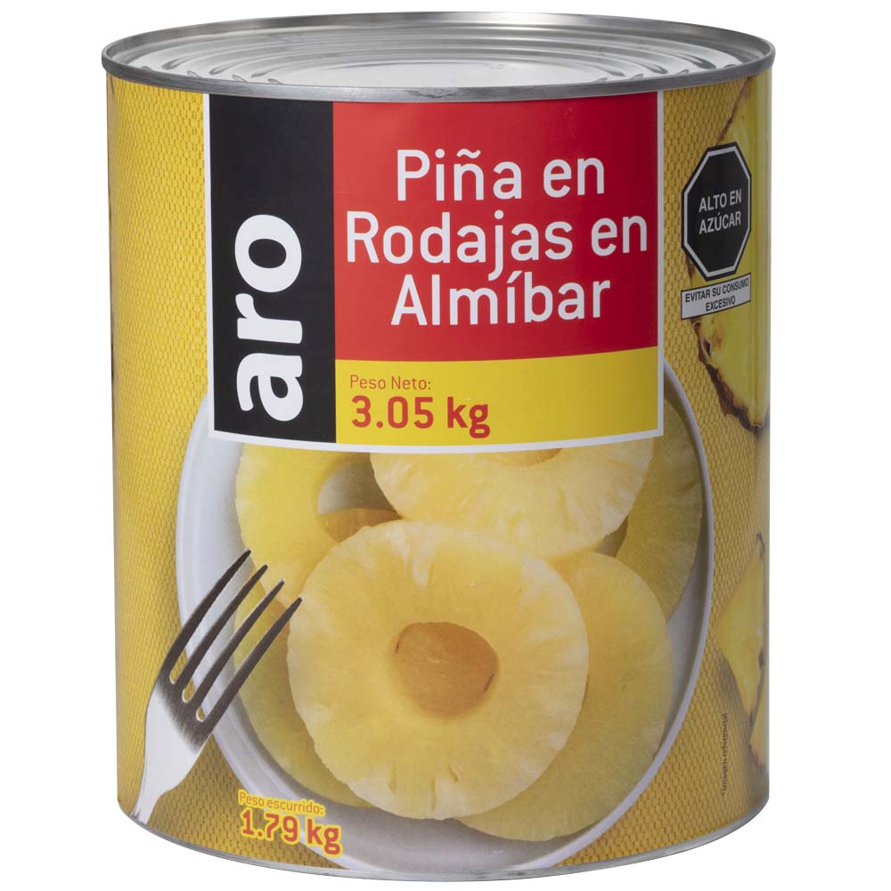 Piña en Rodajas ARO Lata 3050g