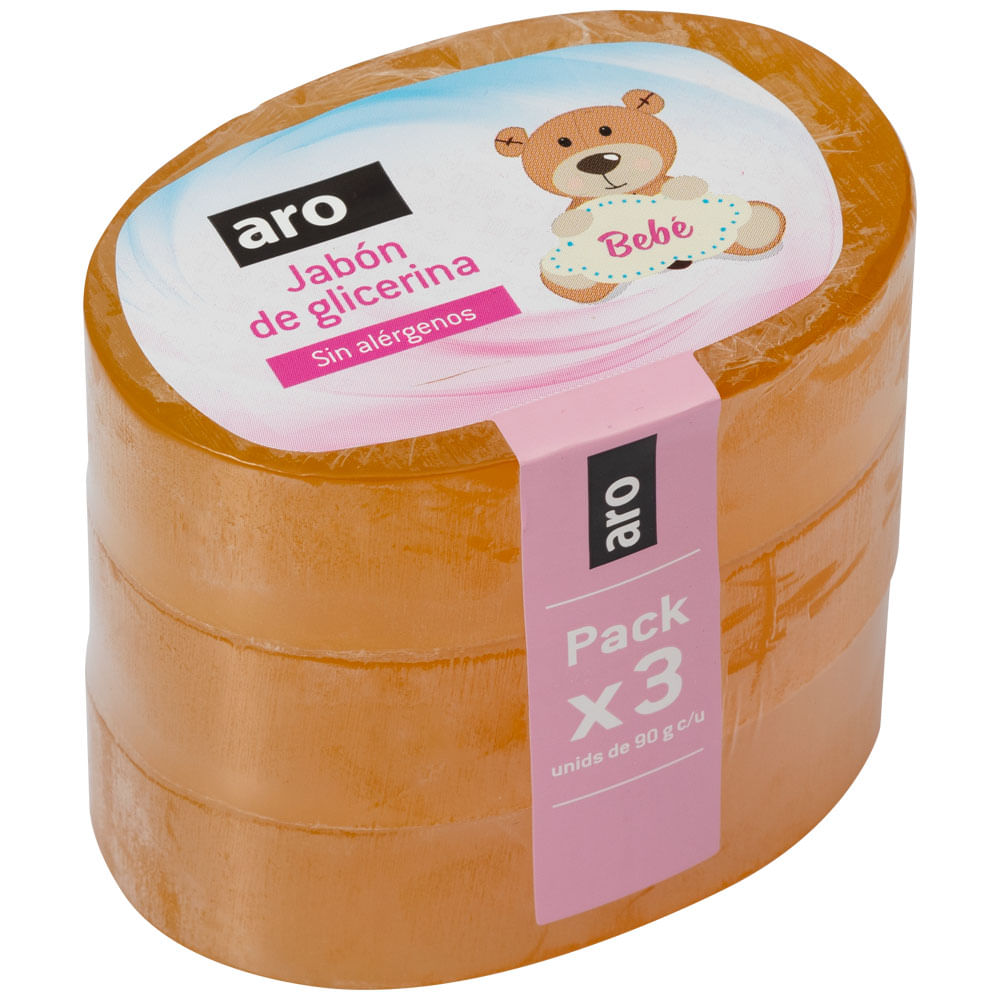 Jabón de Glicerina Bebé ARO Tripack 90g