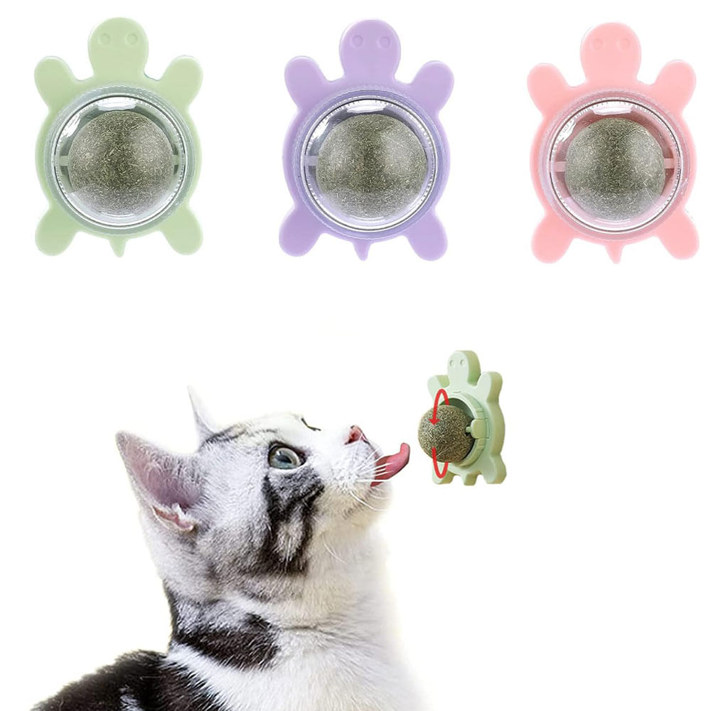 Set de 3  Bolita Catnip para Gatos Tortuga