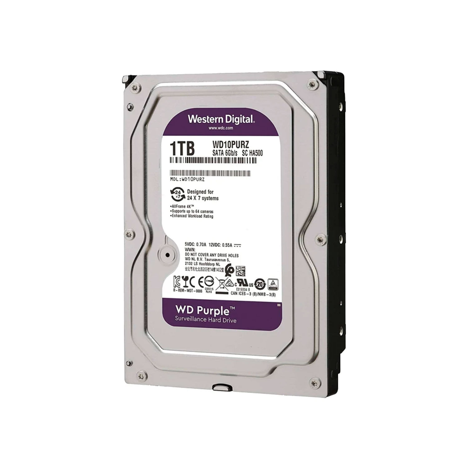 Disco Duro 1TB Purple Western Digital 64MB