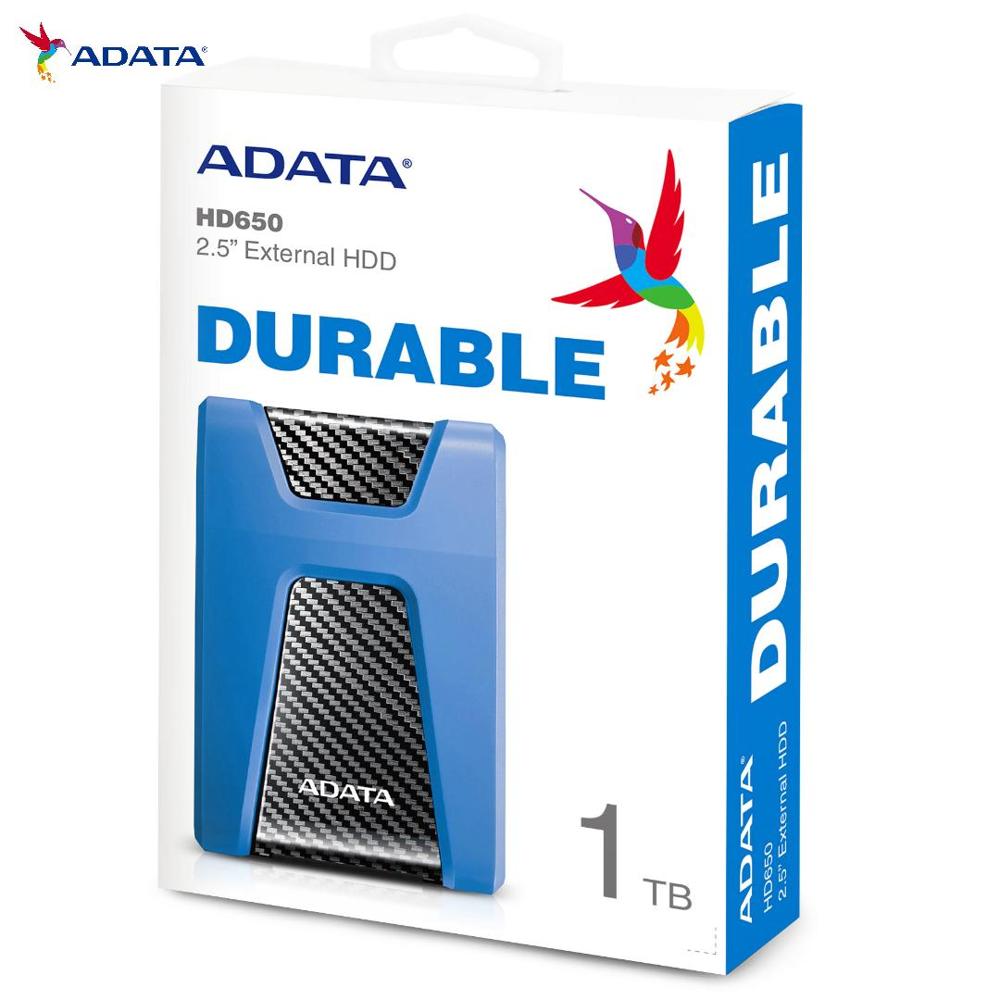 Disco Duro Externo 1TB ADATA HD650 Azul Soporta Golpes XBOX PS5