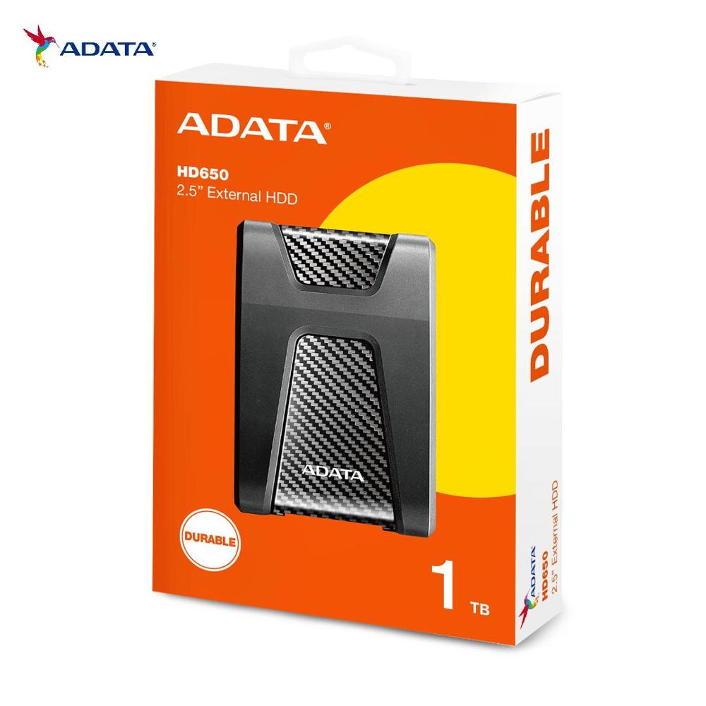 Disco Duro Externo 1TB ADATA HD650 Negro Soporta Golpes XBOX PS5