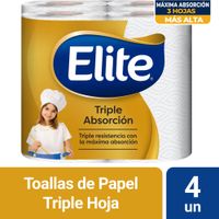 Papel Toalla ELITE Triple Absorción Paquete 4un