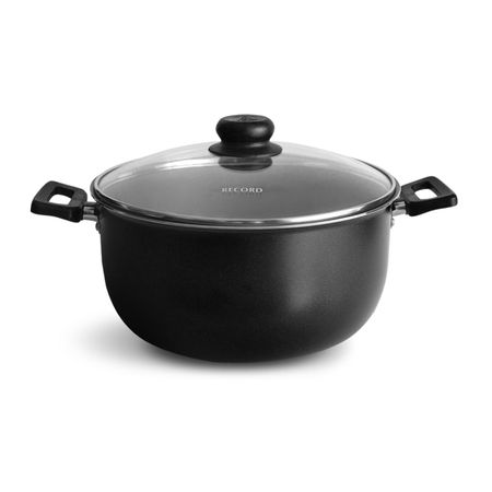 Olla de Aluminio Record Grisantia Viva Plus, Antiadherente, Diseño Ergonómico, 27.5x36.5 cm