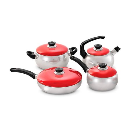 Juego de Ollas Record Bombeado 1 Aluminio Anodizado 8 Piezas