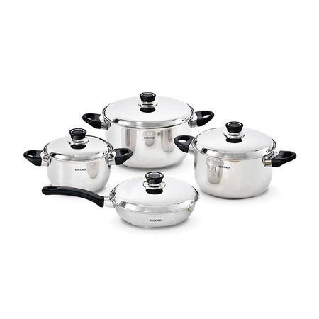 Juego de ollas Basic set Ac inox 8 piezas T/acero Record