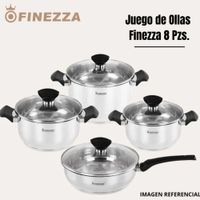 Juego de ollas de acero de 8 pzs. (FZ-1006TV-IN)