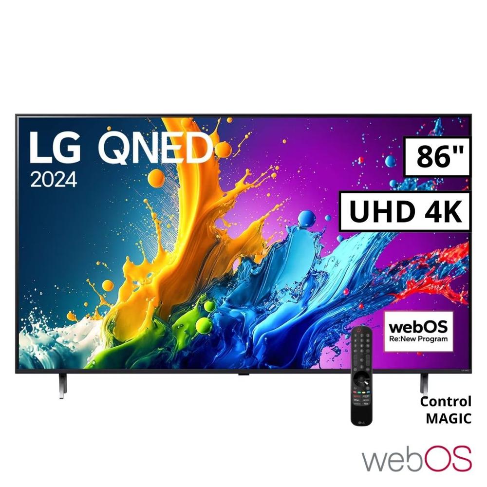 Televisor LG 86 QNED Smart TV Thinq AI WEBOS HUB 4K UHD 2024 86QNED80TSA