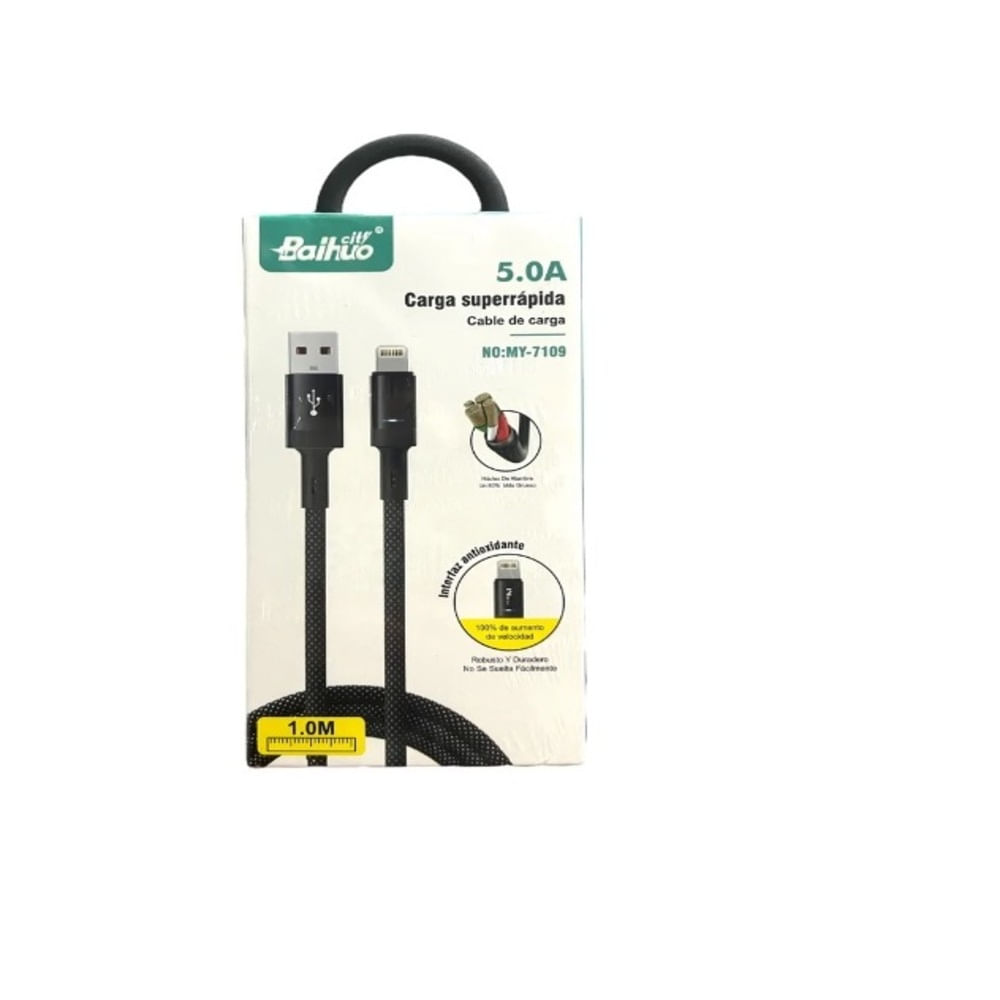 Cable Trenzado Modelo Lightning Carga Rapida