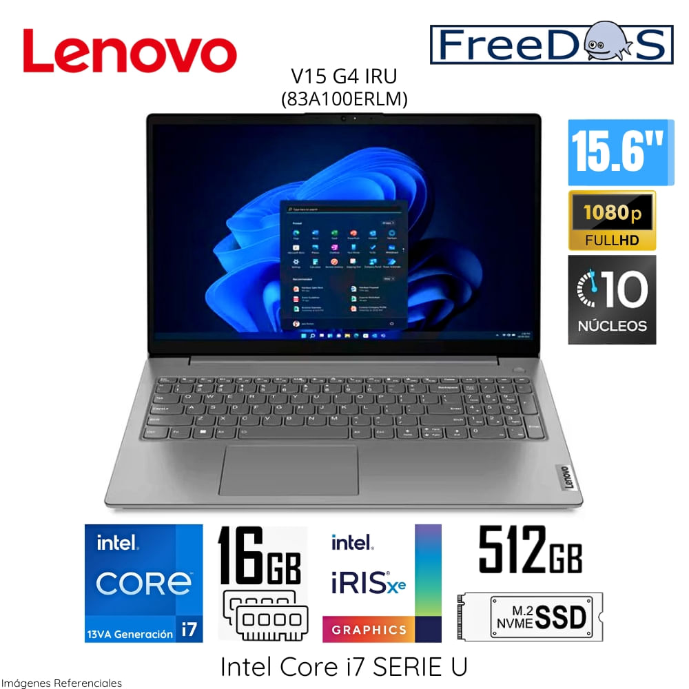 Laptop Lenovo V15 G4 IRU Intel Core i7-1355U 16GB RAM 512GB SSD 15.6"" FHD - 83A100ERLM