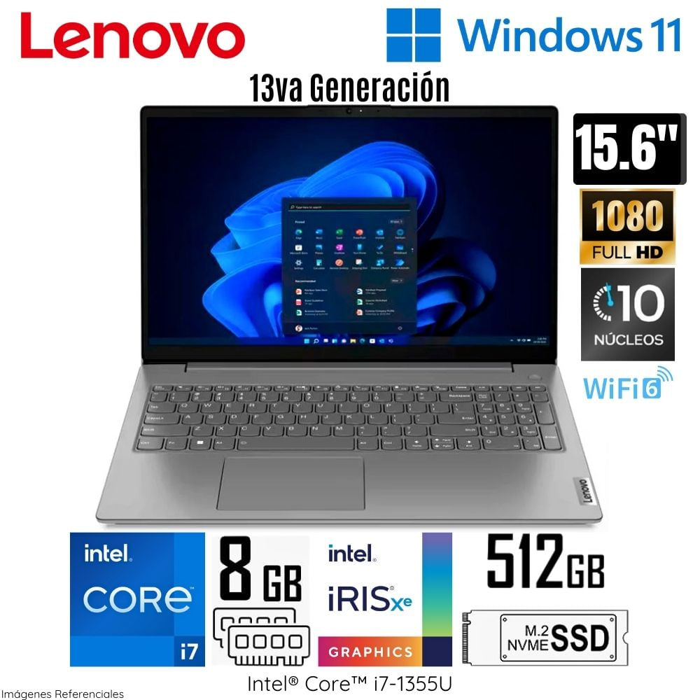 Laptop Lenovo V15 G4 IRU Intel Core i7-1355U 8GB RAM 512GB SSD 15.6"" FHD - 83A100EQLM