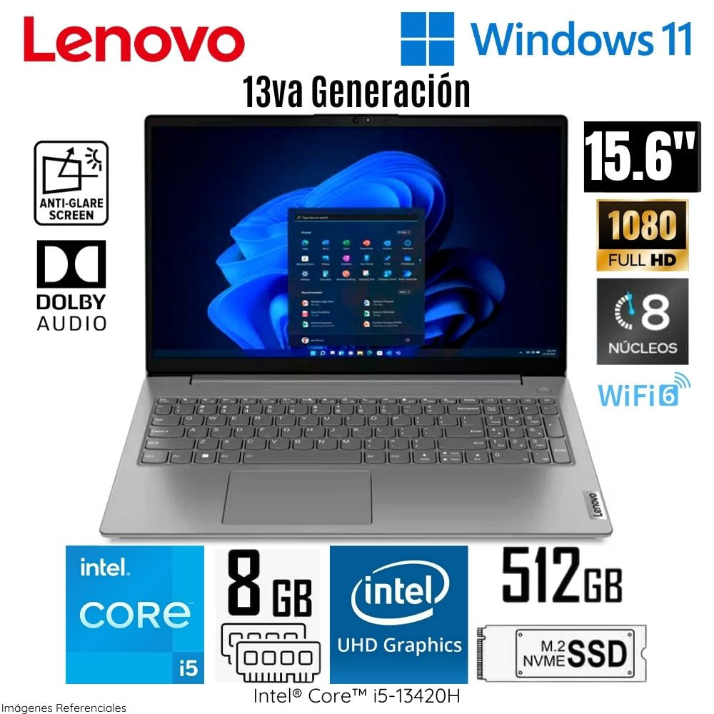 Laptop Lenovo V15 G4 IRU Intel Core i5-13420H 8GB RAM 512GB SSD 15.6"" FHD - 83A100GJLM