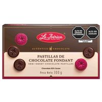 Chocolate LA IBÉRICA PASTILLAS FONDANDT Semi dulce sin leche Caja 300g