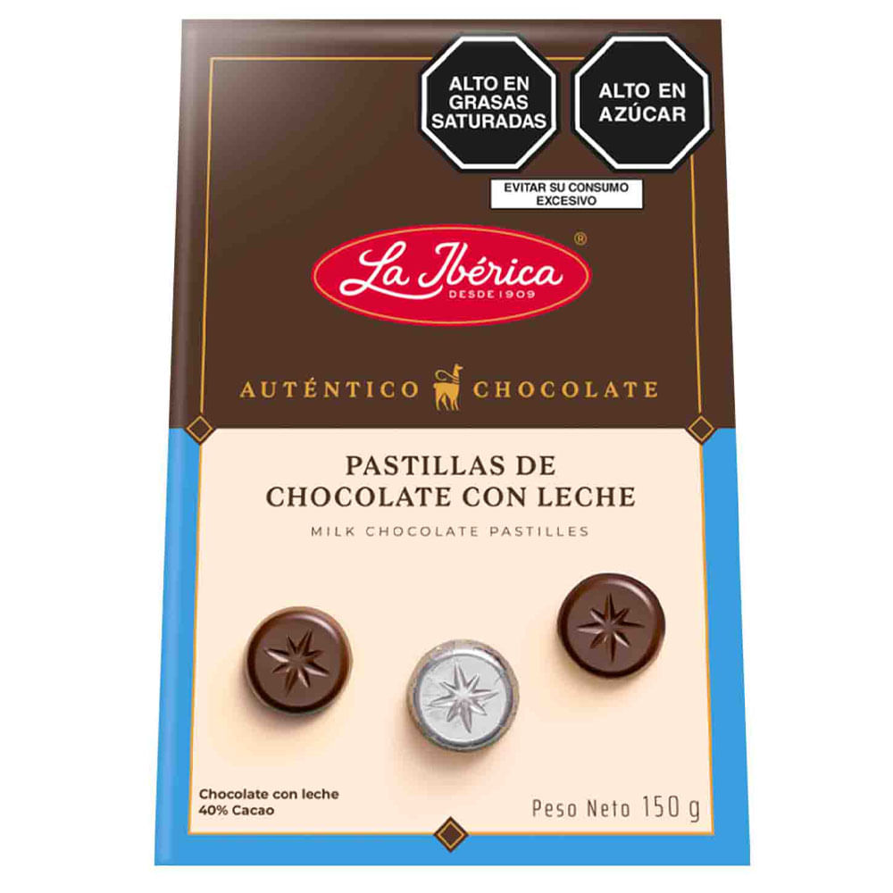 Chocolate LA IBÉRICA PASTILLAS DE LECHE De leche en pastillas Caja 150g