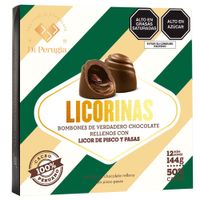Bombones Rellenos con Licor de Pisco y Pasas BRAVI Licorinas Caja 144g