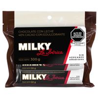 Barras de Chocolate con Edulcorante LA IBÉRICA Milky Bolsa 6un