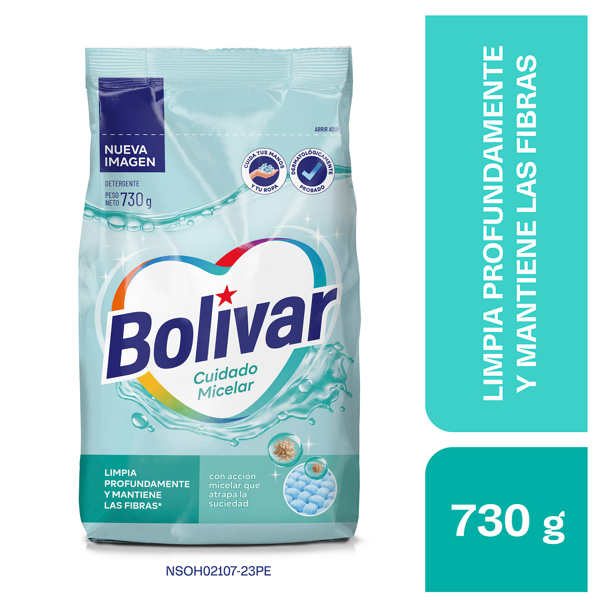 Detergente en Polvo BOLIVAR Cuidado Micelar Bolsa 730g