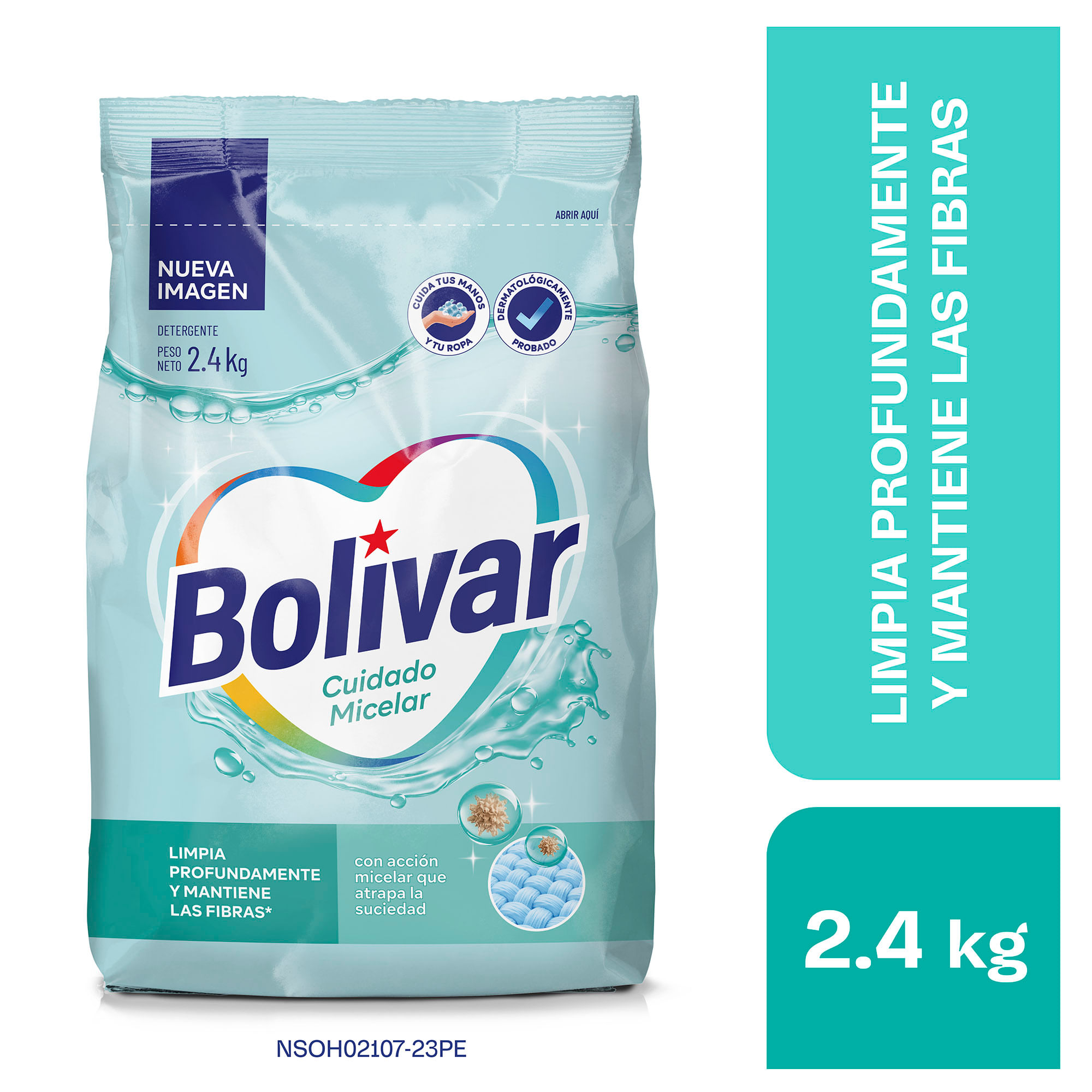 Detergente en Polvo BOLIVAR Cuidado Micelar Floral Bolsa 2.4Kg