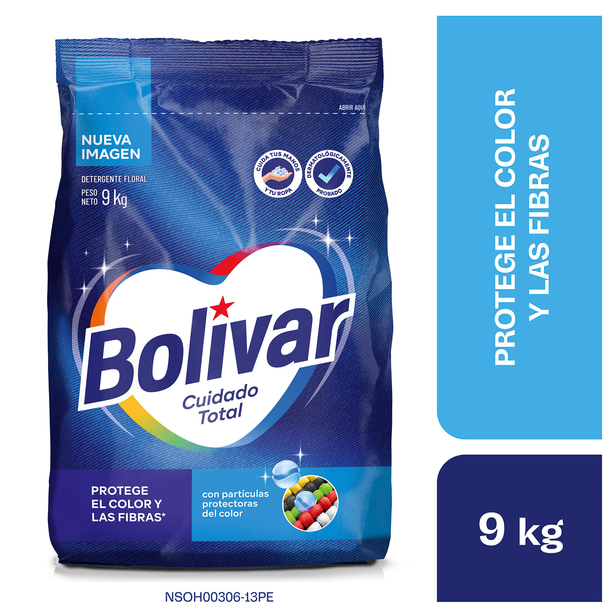 Detergente en Polvo BOLIVAR Cuidado Total Floral Bolsa 9Kg
