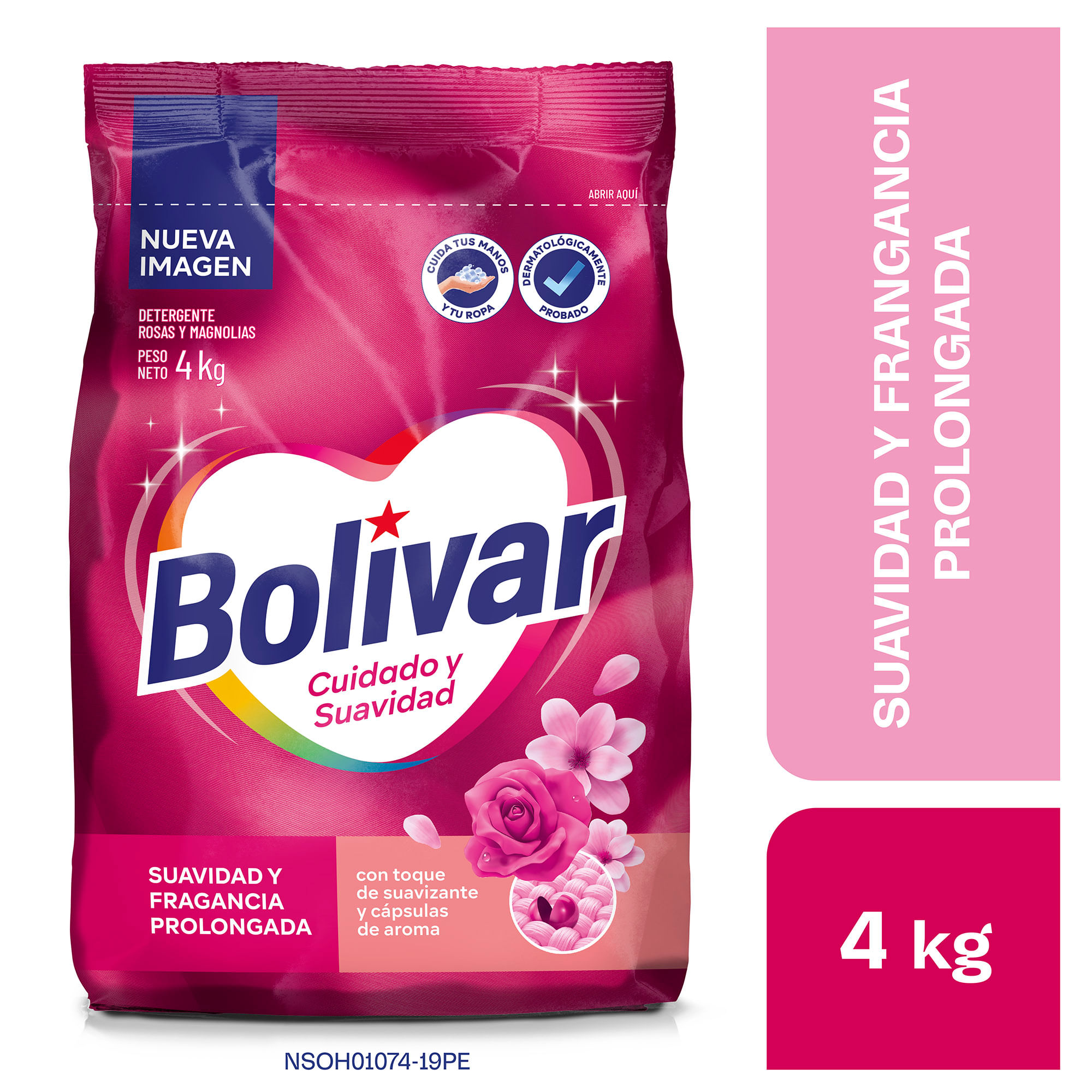 Detergente en Polvo BOLIVAR Cuidado y Suavidad Bolsa 4Kg