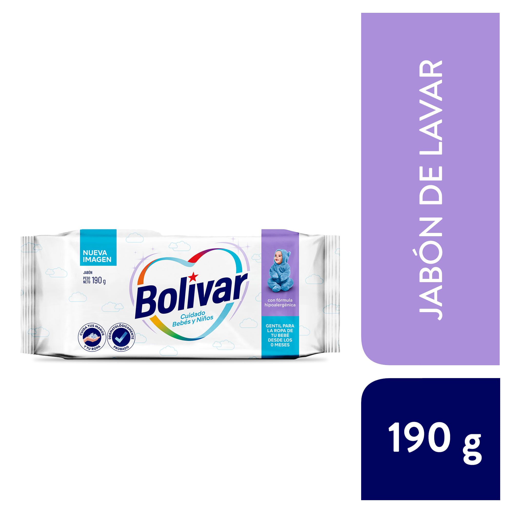 Jabón de Lavar BOLÍVAR Cuidado Total Bebés y Niños Bolsa 190g
