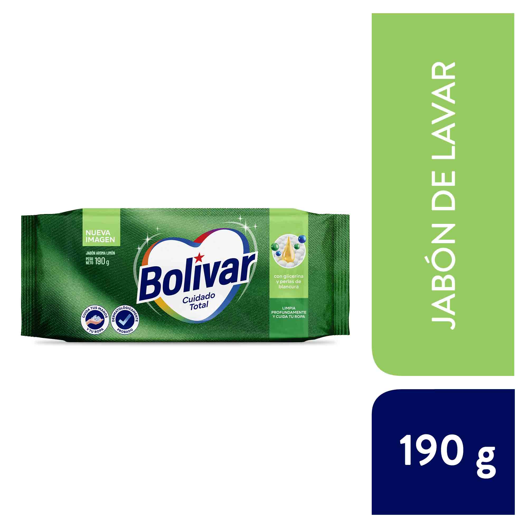 Jabón de Lavar BOLÍVAR Cuidado Total Limón Bolsa190g