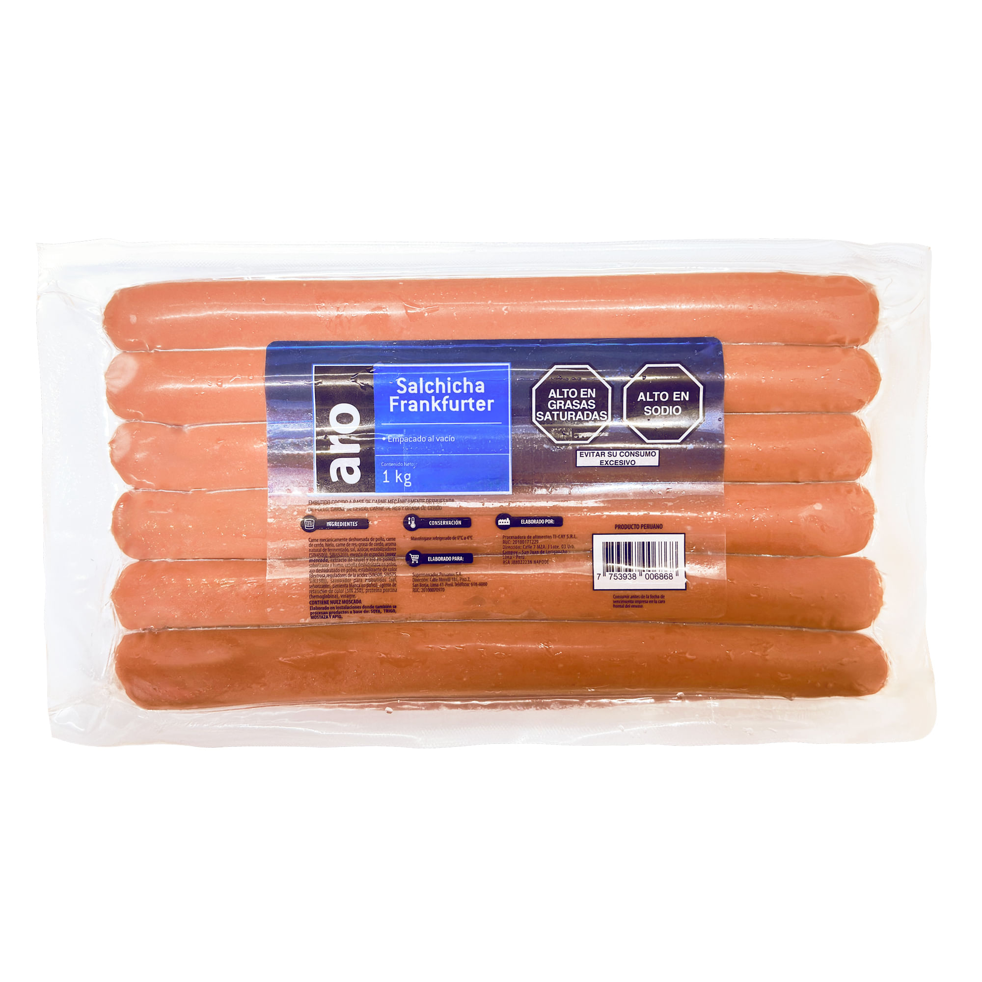 Salchicha Frankfurter ARO Bolsa 1Kg