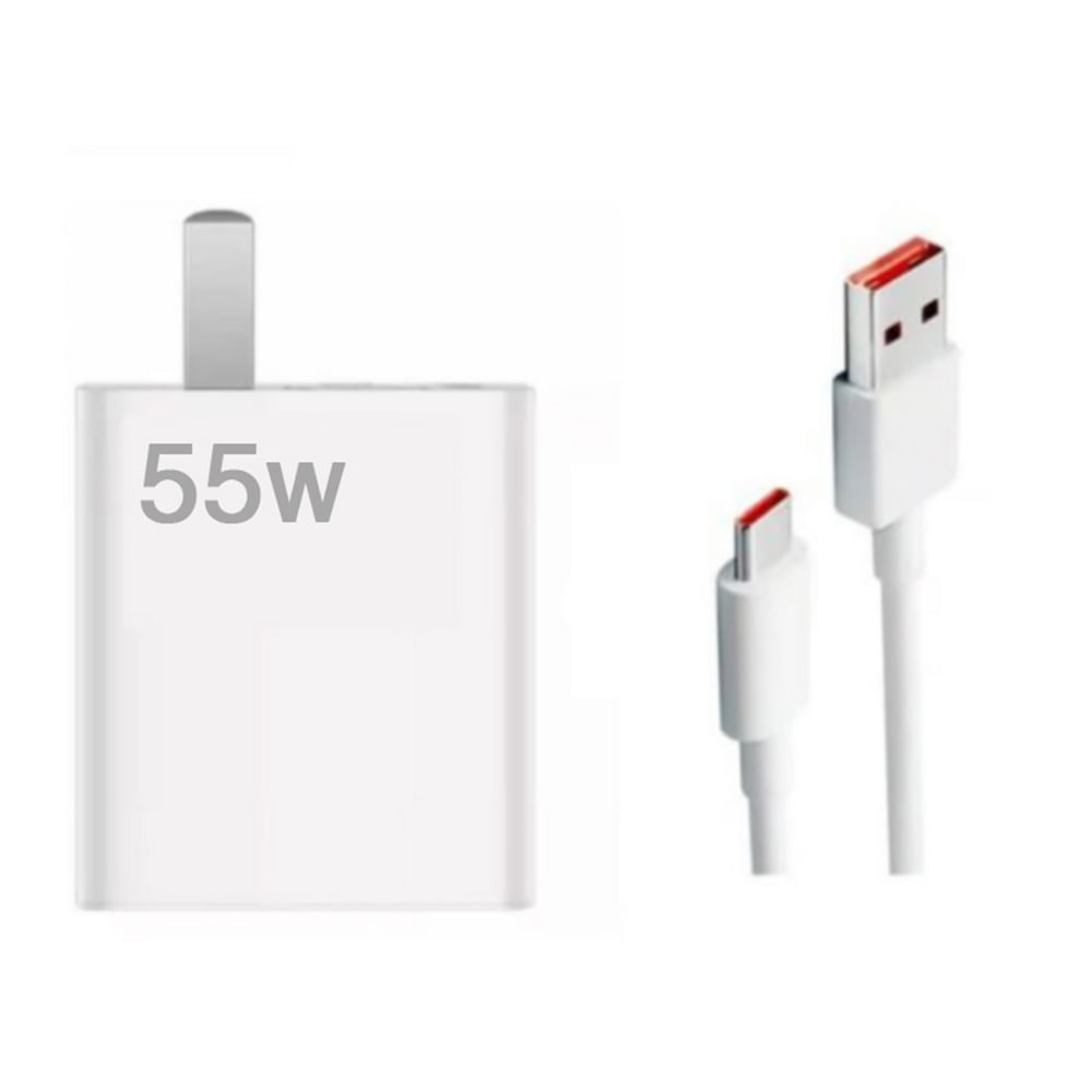 Cargador Para Xiaomi Carga Rápida 33W a 55W + Cable Tipo C Redmi