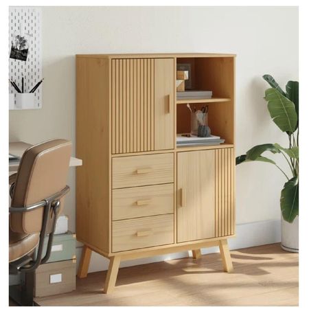 Aparador Alto TU MESITA Mayra color Haya 2 puertas 2 cajones