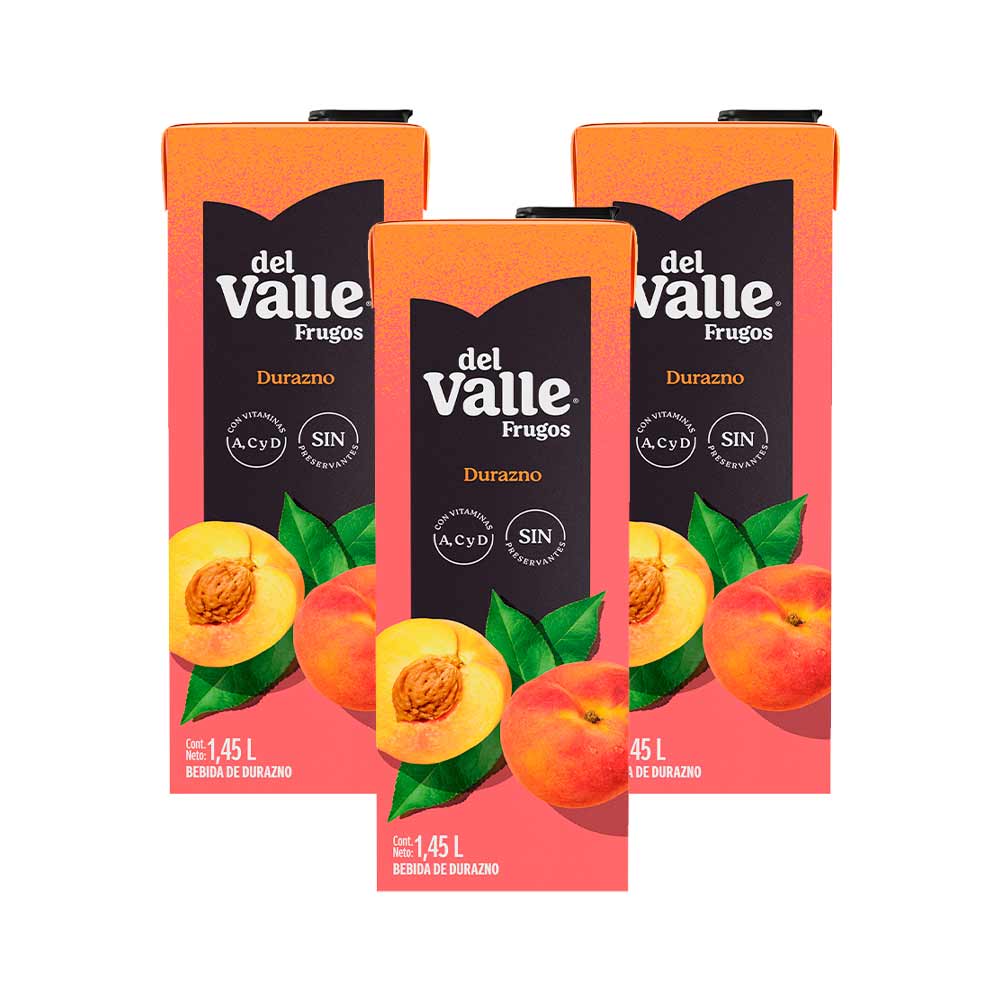 Pack Bebida FRUGOS Sabor Durazno 1.45L x3un
