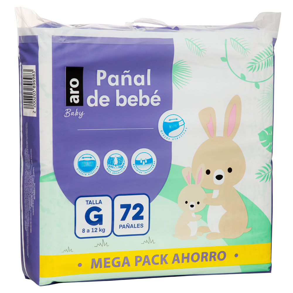 Pañal para Bebé ARO G Paquete 72un