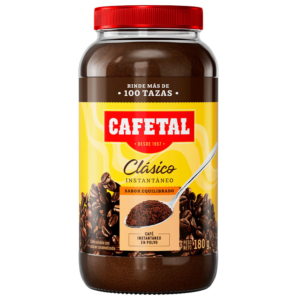 Café Instantáneo CAFETAL Clásico Frasco 180g