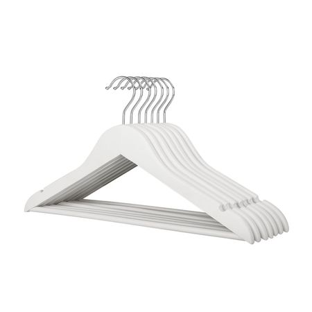 Set de 8 Colgadores de Madera 38cm Blanco Orange