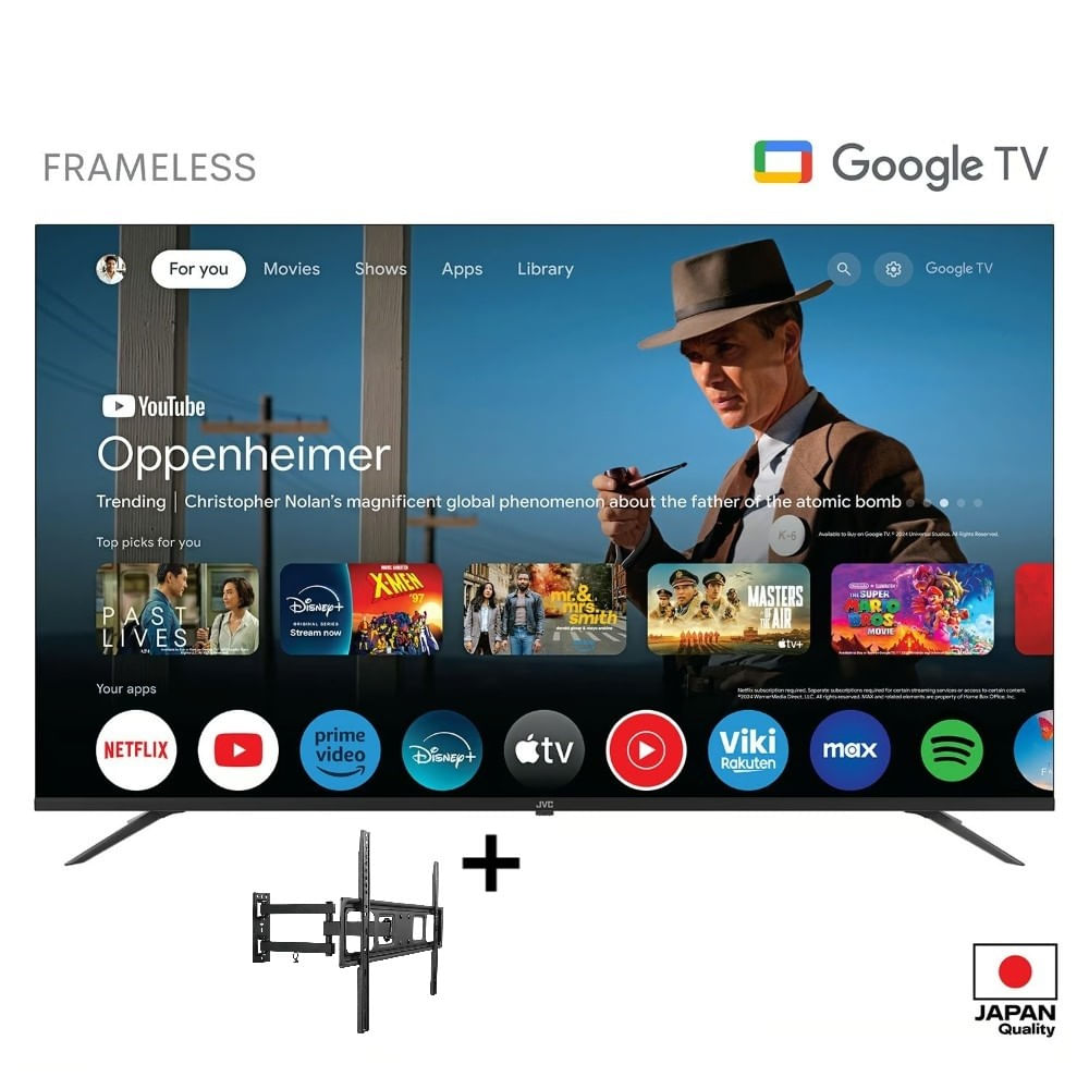 Smart TV JVC 65"" UHD 4K Google TV LT-65KB5382 + RACK