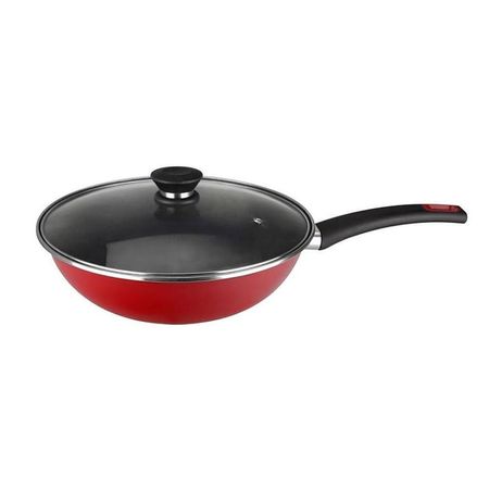 Wok con tapa 30 cm Magefesa Coral - Rojo