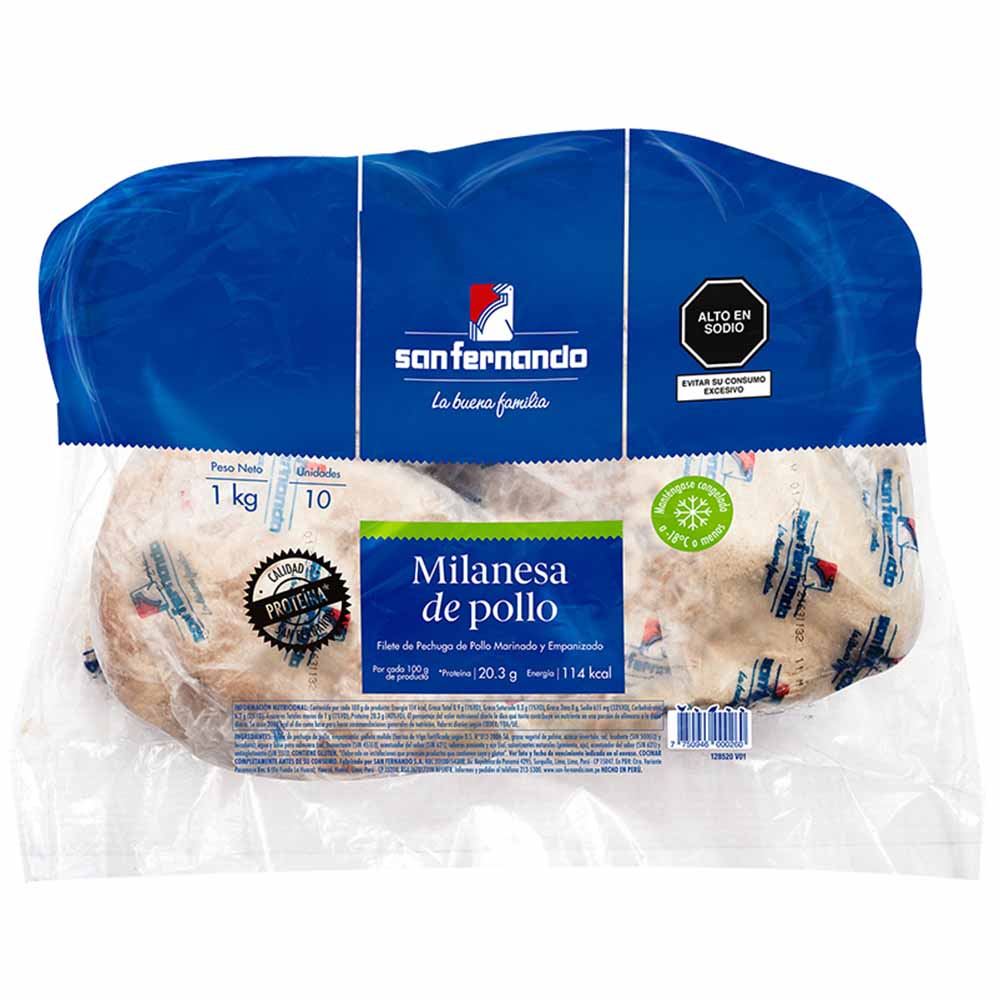 Milanesa de Pollo SAN FERNANDO x 1Kg