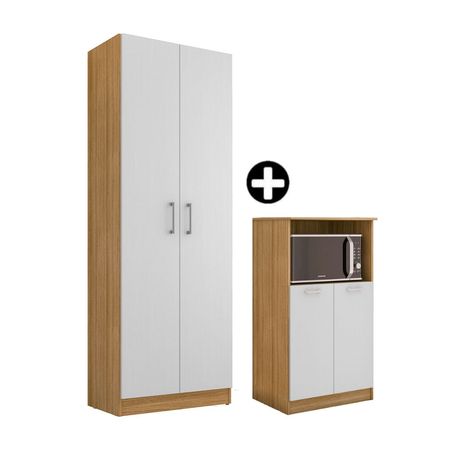 Mueble Kits Parana Orion Blanco: Multiuso para microondas MDP 2 Puertas + Despensero MDP 61cm