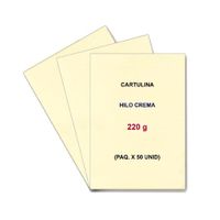 Cartulina al Hilo de 220GR - Color Crema - Paquete de 50 und