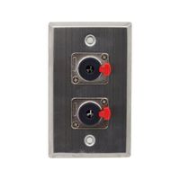 Placa de Pared 2 Jack 6.35mm TRS Stereo con Llave TM-1410 FINDER