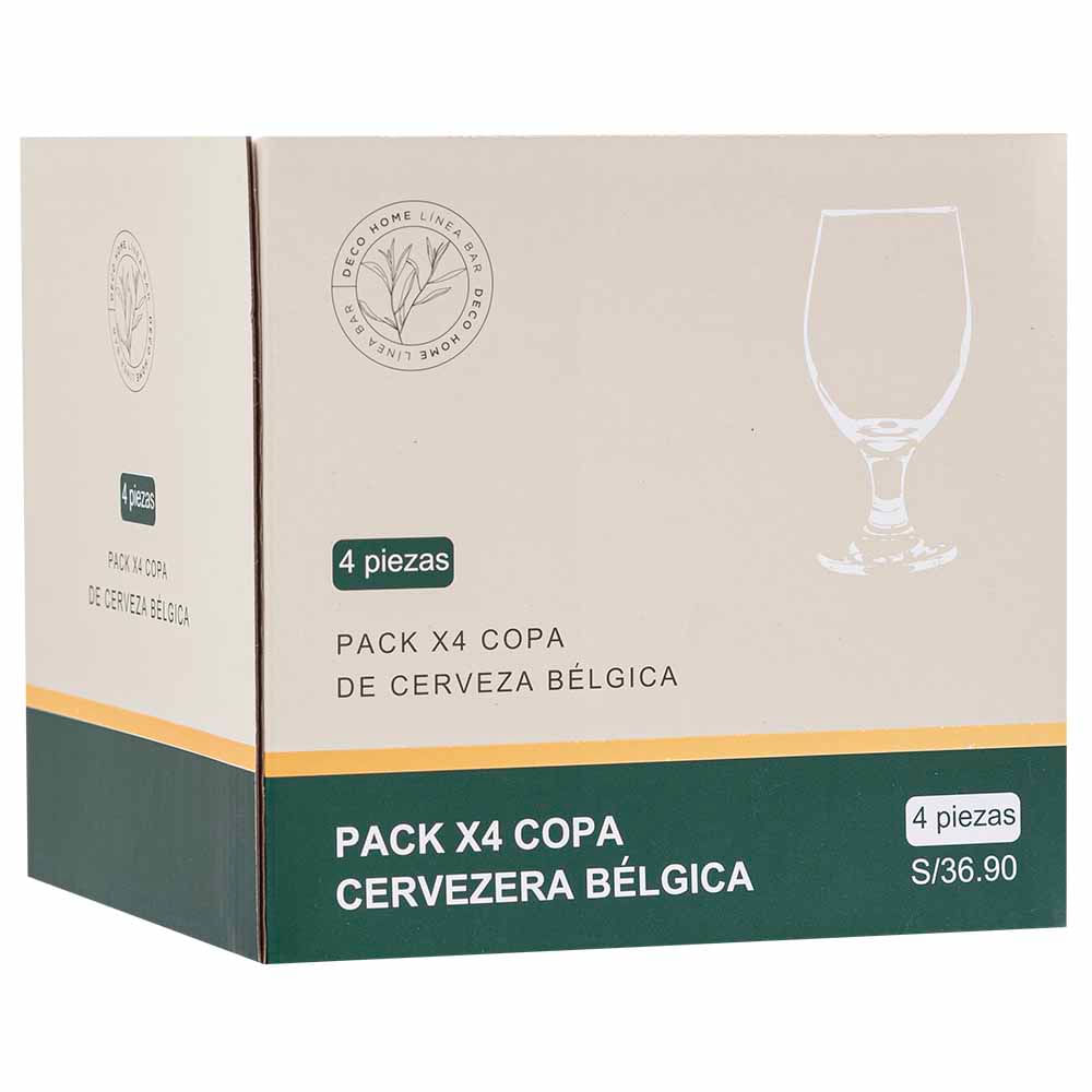 Ser de Copas de Cerveza DECO HOME Belgica 4un