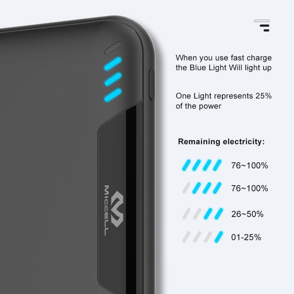 PowerBank Carga rápida PD + 3USB 10000mAh Negro VQ-P136